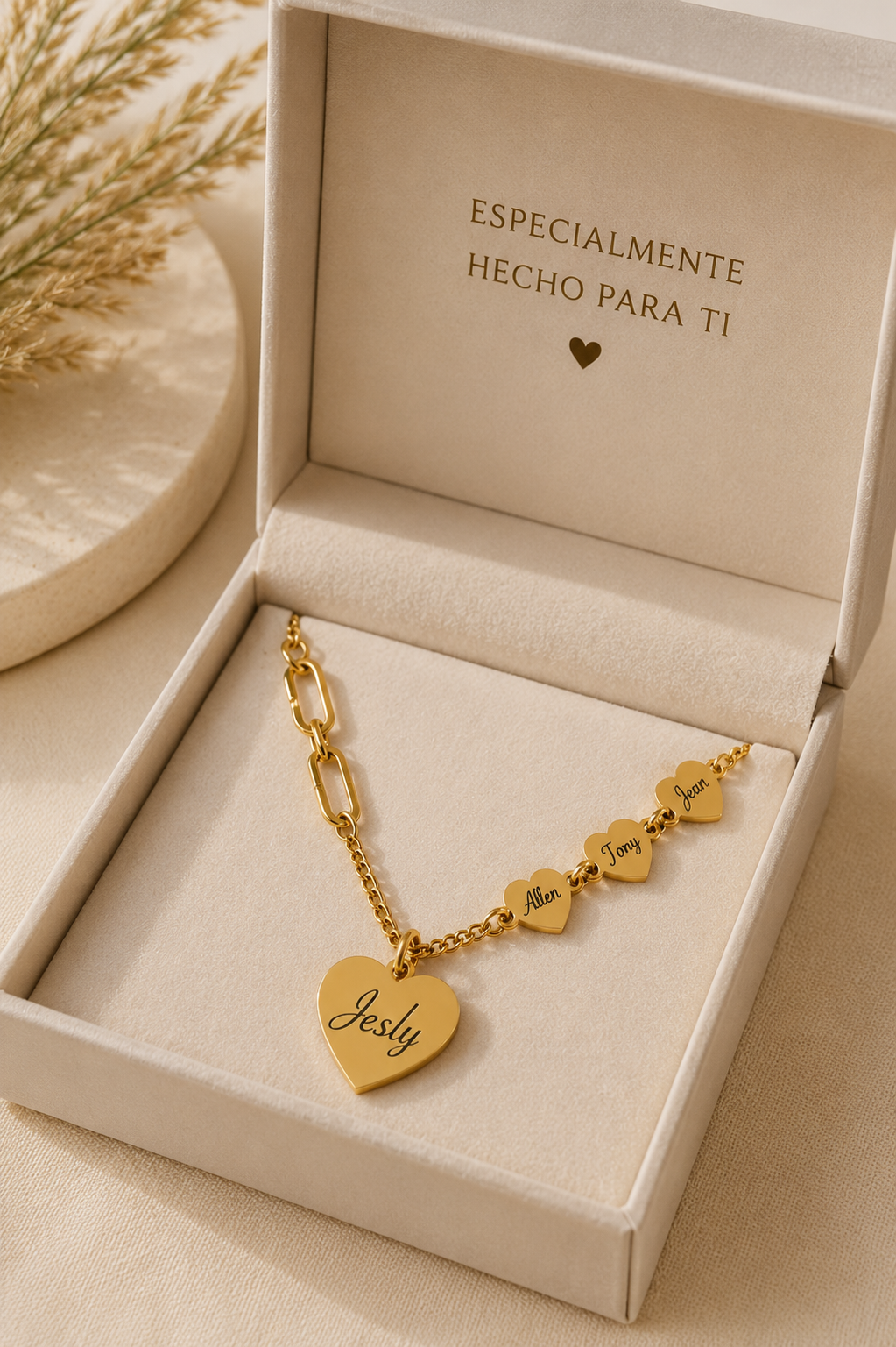 Collar Corazones Personalizado
