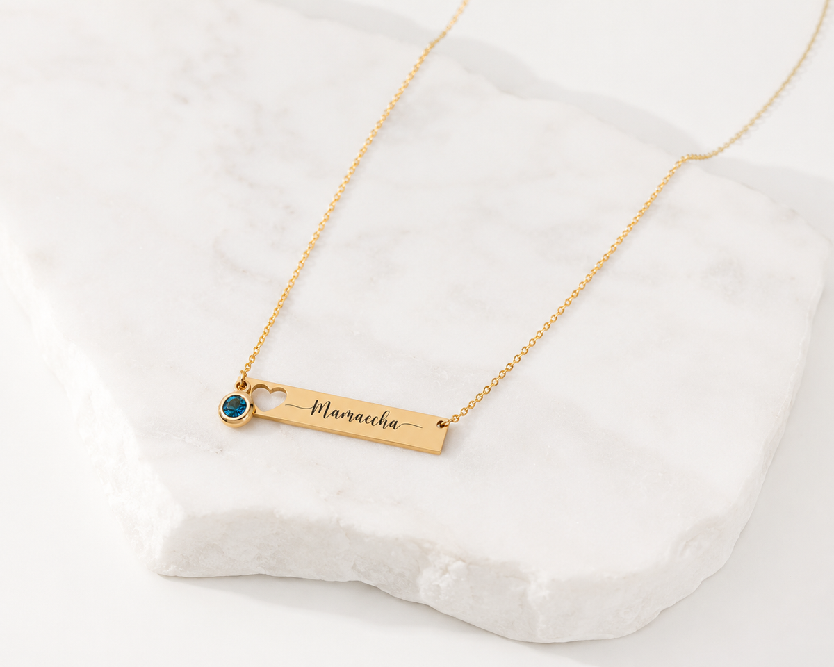Collar personalizado rectangular con corazón