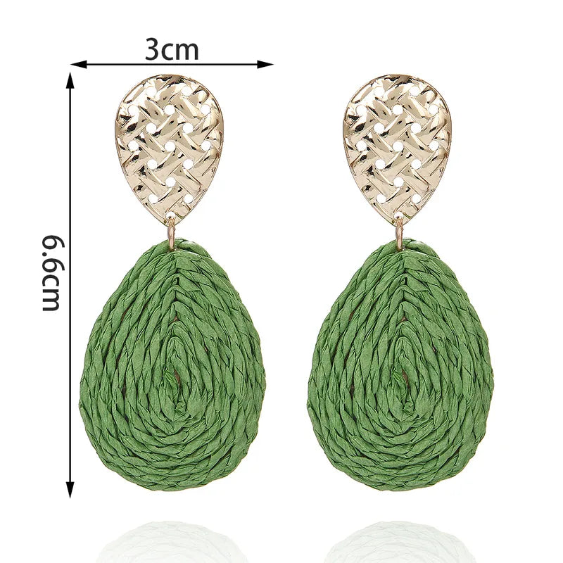 Arete Hawaiano tropical gotita de agua Verde